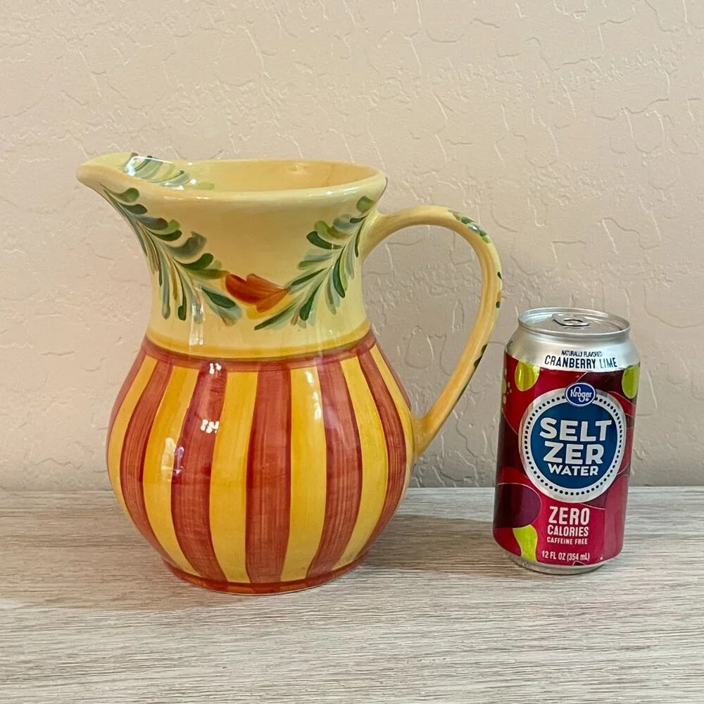 Gail Pittman Siena Pitcher Signed Tuscan Style Southern Living Ceramic Pottery